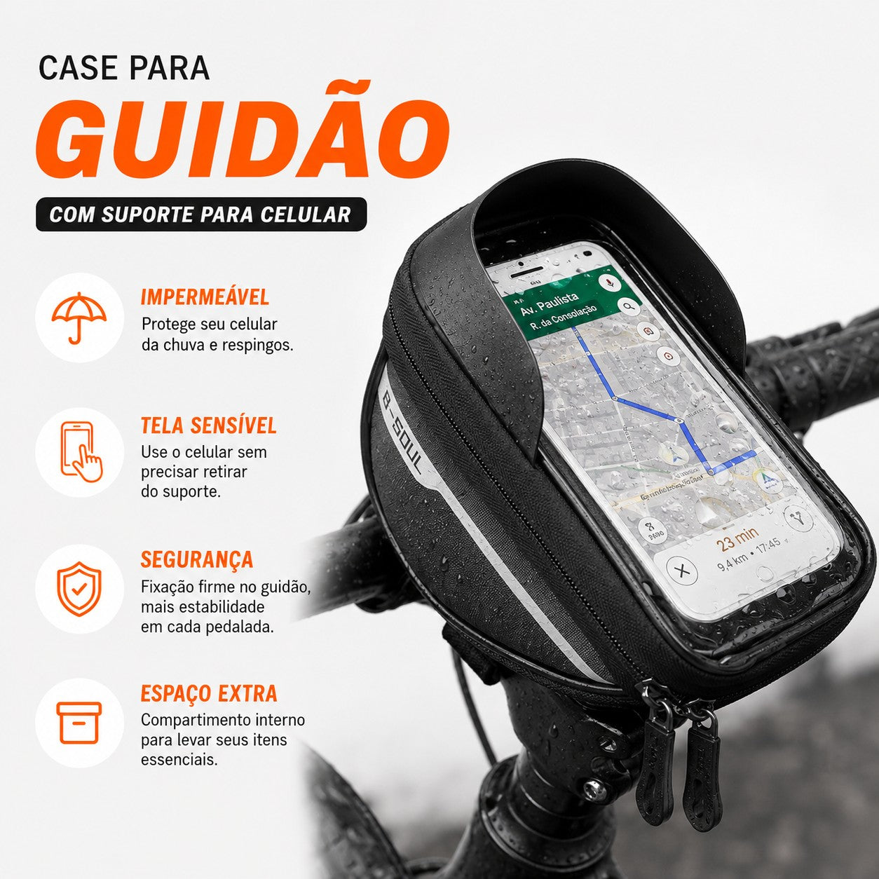 1. Case de guidão com visor