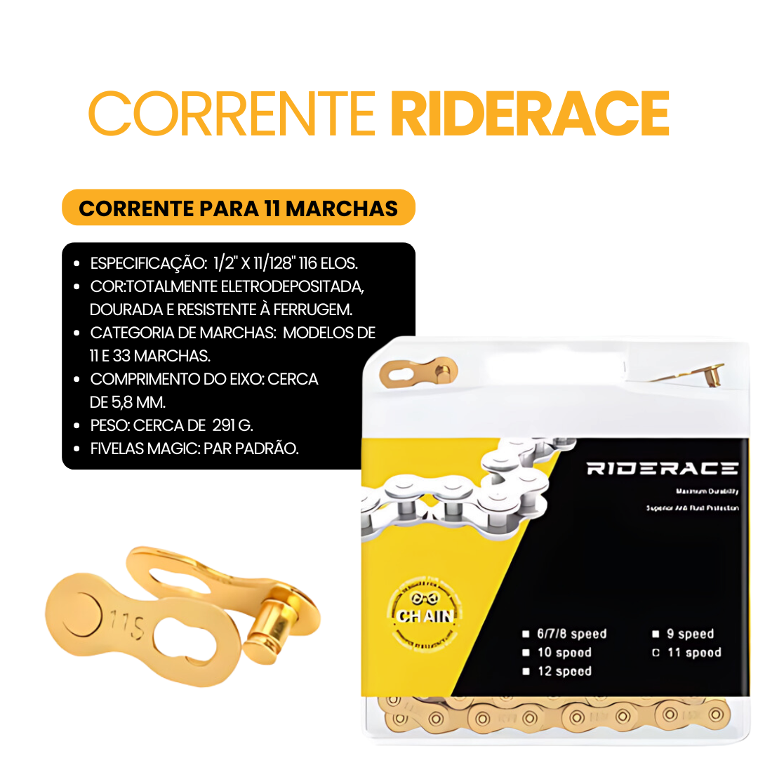 Corrente que esticou come a coroa e o cassete.