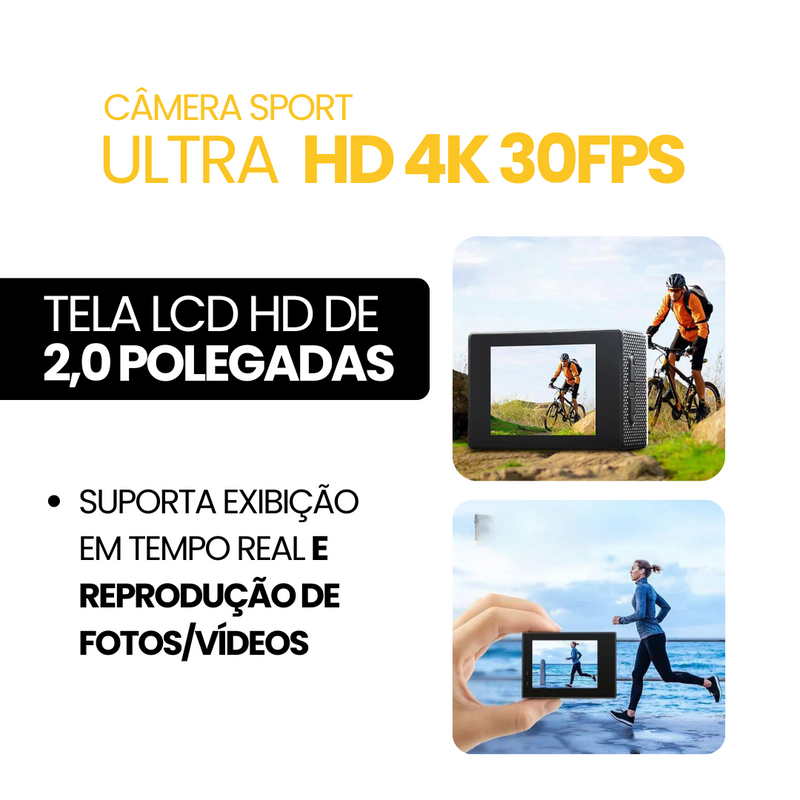 Câmera Sport Ultra HD 4K/30fps WiFi 2.0 | MÊS DO CONSUMIDOR