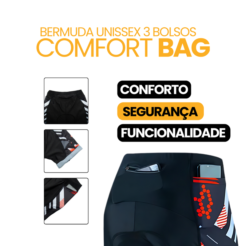 Bermuda Unissex 3 Bolsos ComfortBag™ | MÊS DO CONSUMIDOR