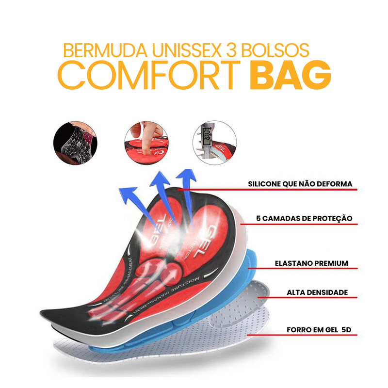 Bermuda Unissex 3 Bolsos ComfortBag™ | MÊS DO CONSUMIDOR