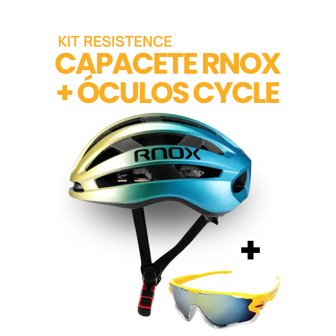 Kit Resistence™ - Capacete RNOX + Óculos Cycle |  ESQUENTA BLACK