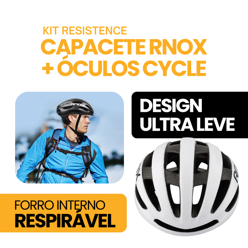 Kit Resistence™ - Capacete RNOX + Óculos Cycle | MÊS DO CONSUMIDOR
