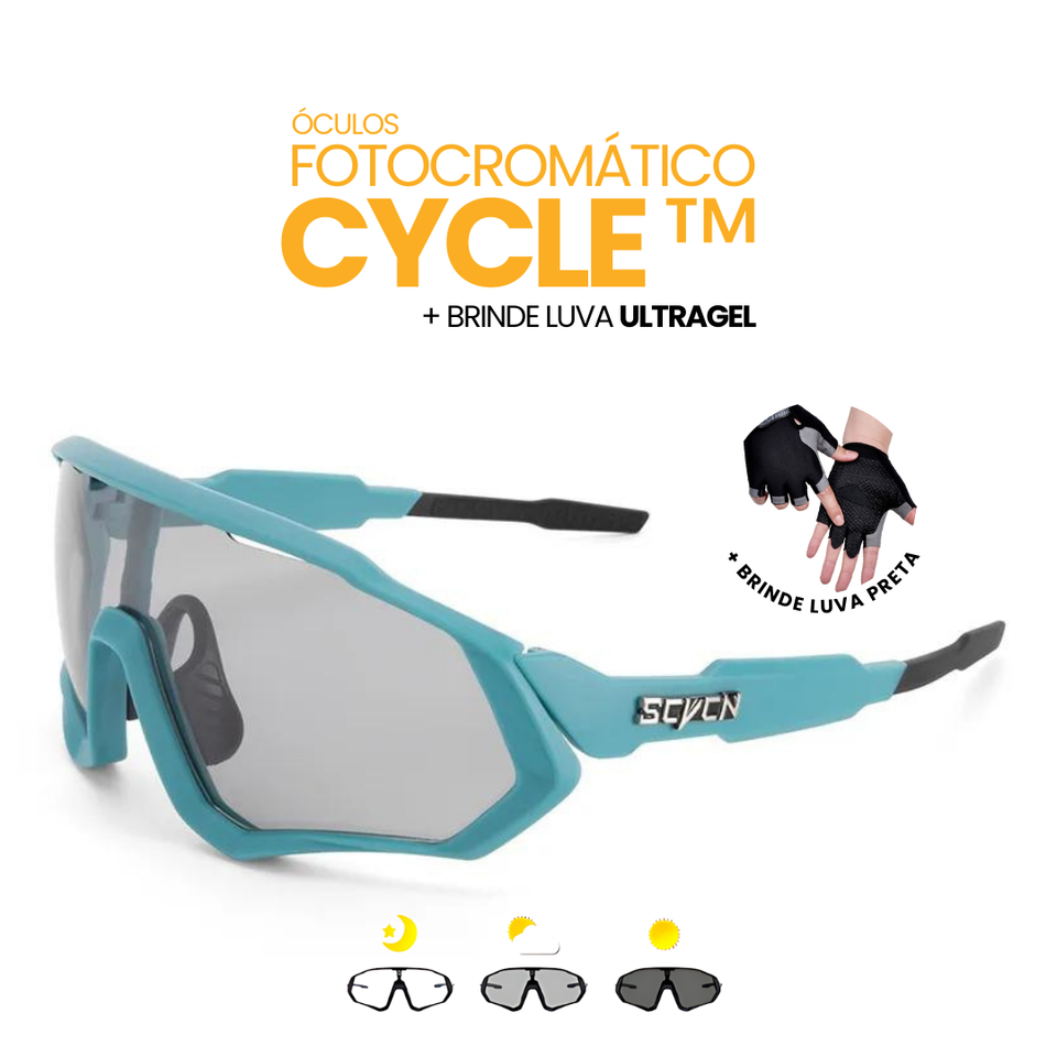 Óculos Fotocromático Cycle™ + BRINDE -  LUVA ULTRAGEL