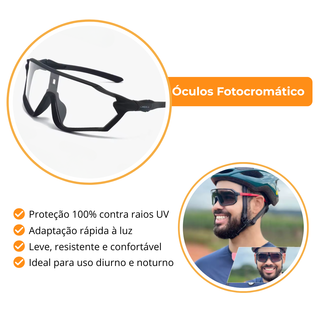 Combo Speed | Óculos Fotocromático + Óculos Polarizado + Luva Ultragel