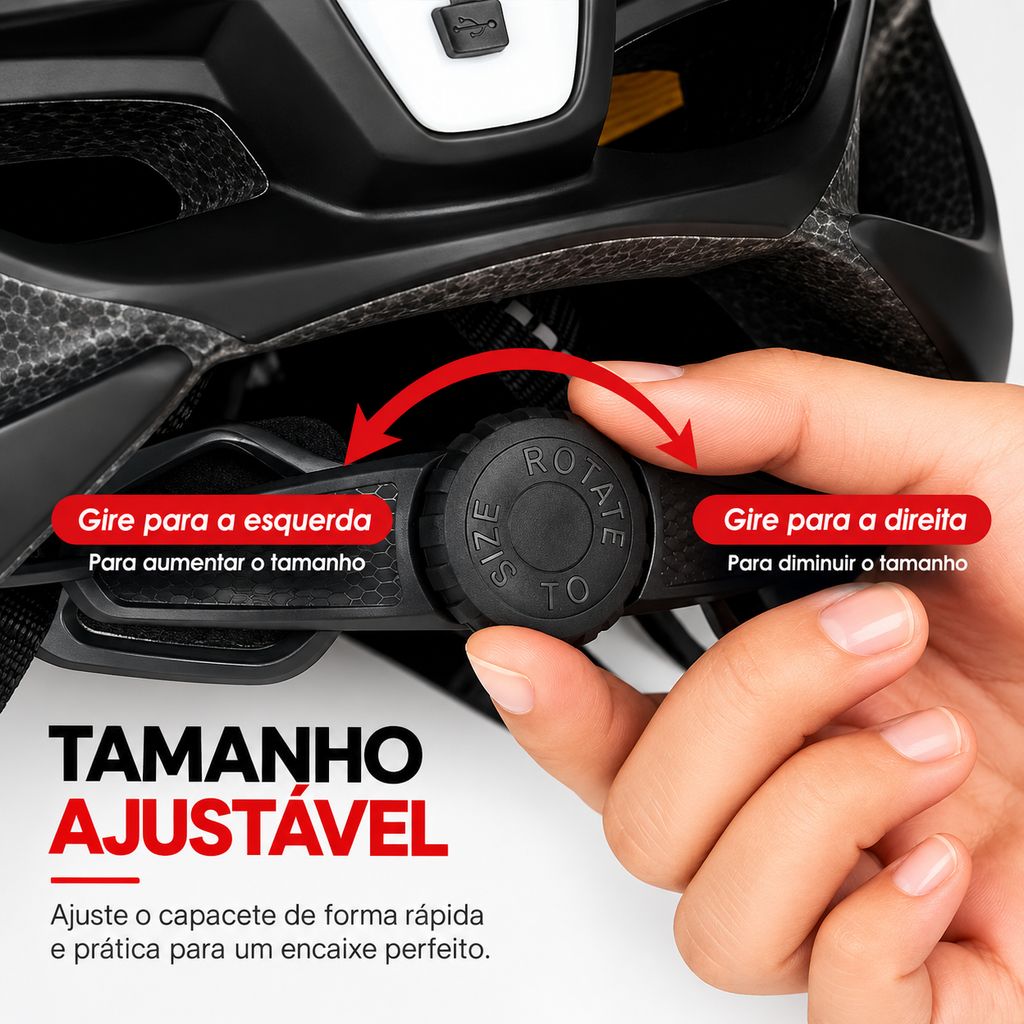 Capacete com Sinalizador e Óculos WestBiking