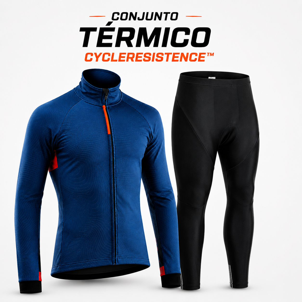 Conjunto Térmico CycleResistence completo com blusa e calça para ciclismo no inverno