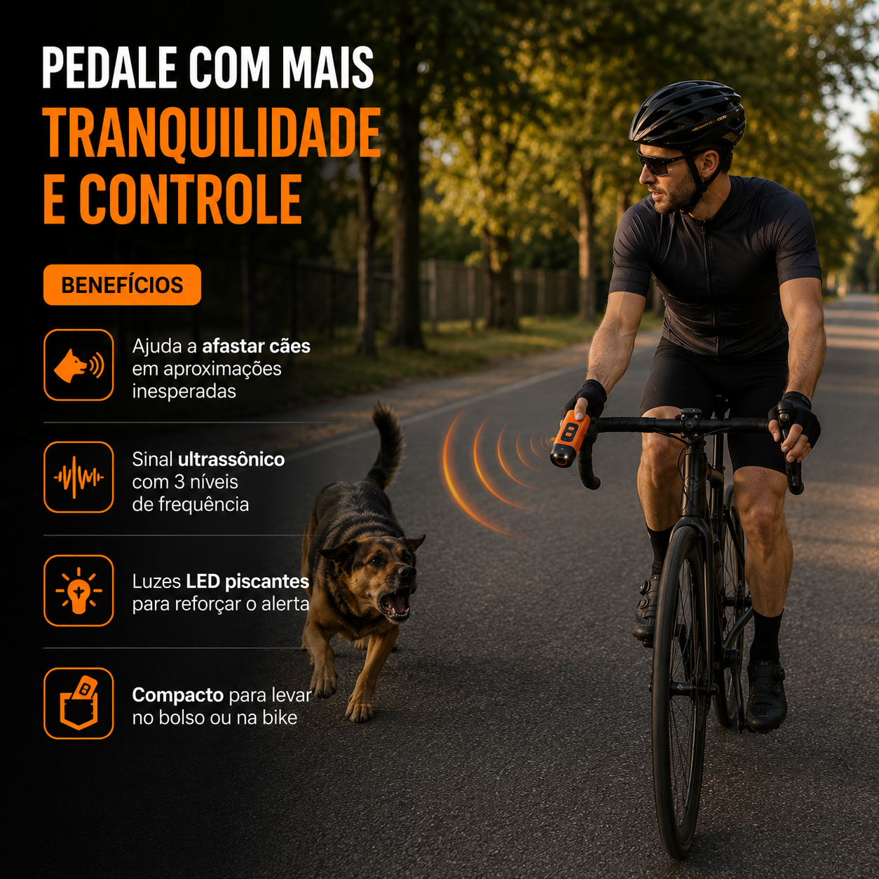 Espanta Cachorro USB + Case de Selim