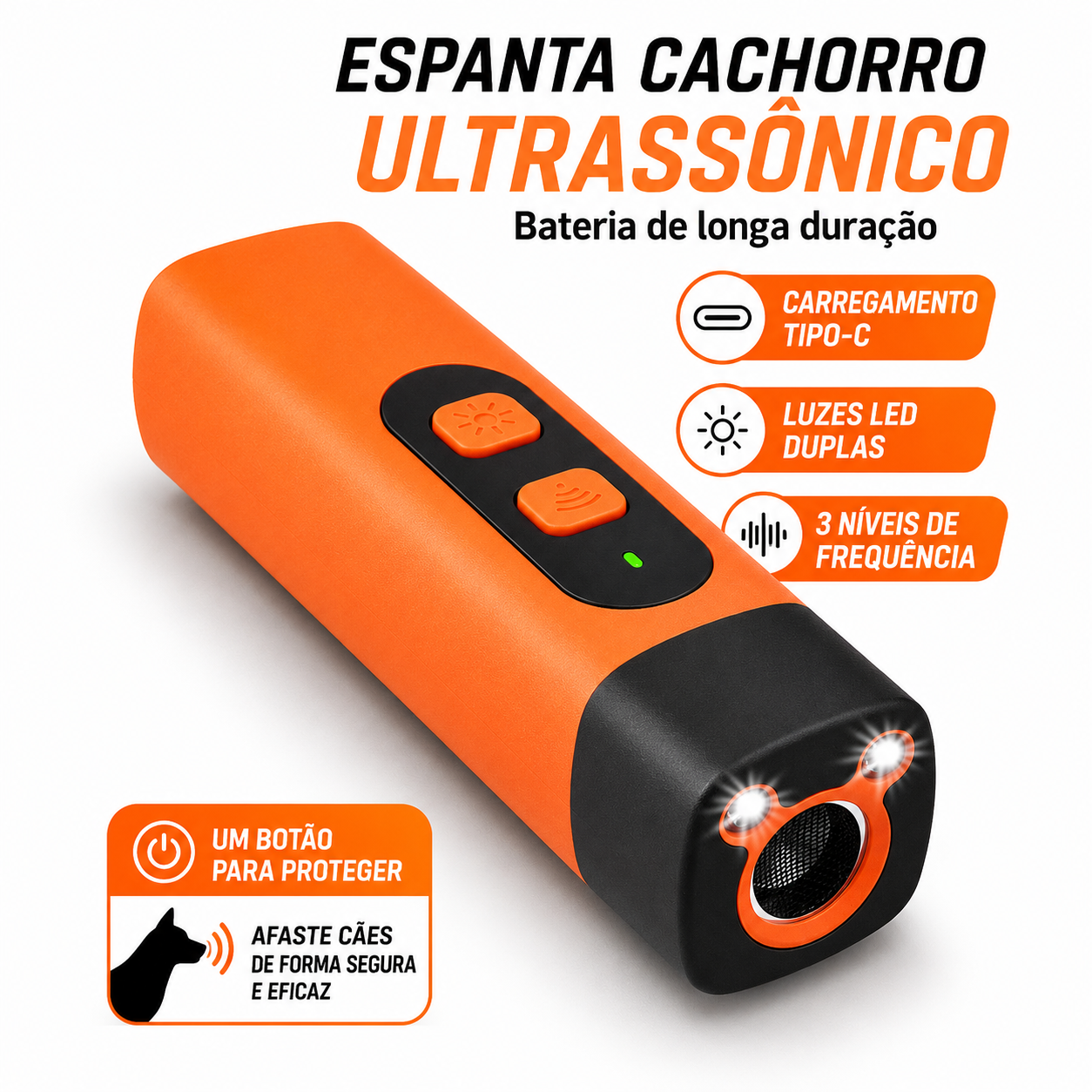 Espanta Cachorro USB + Case de Selim