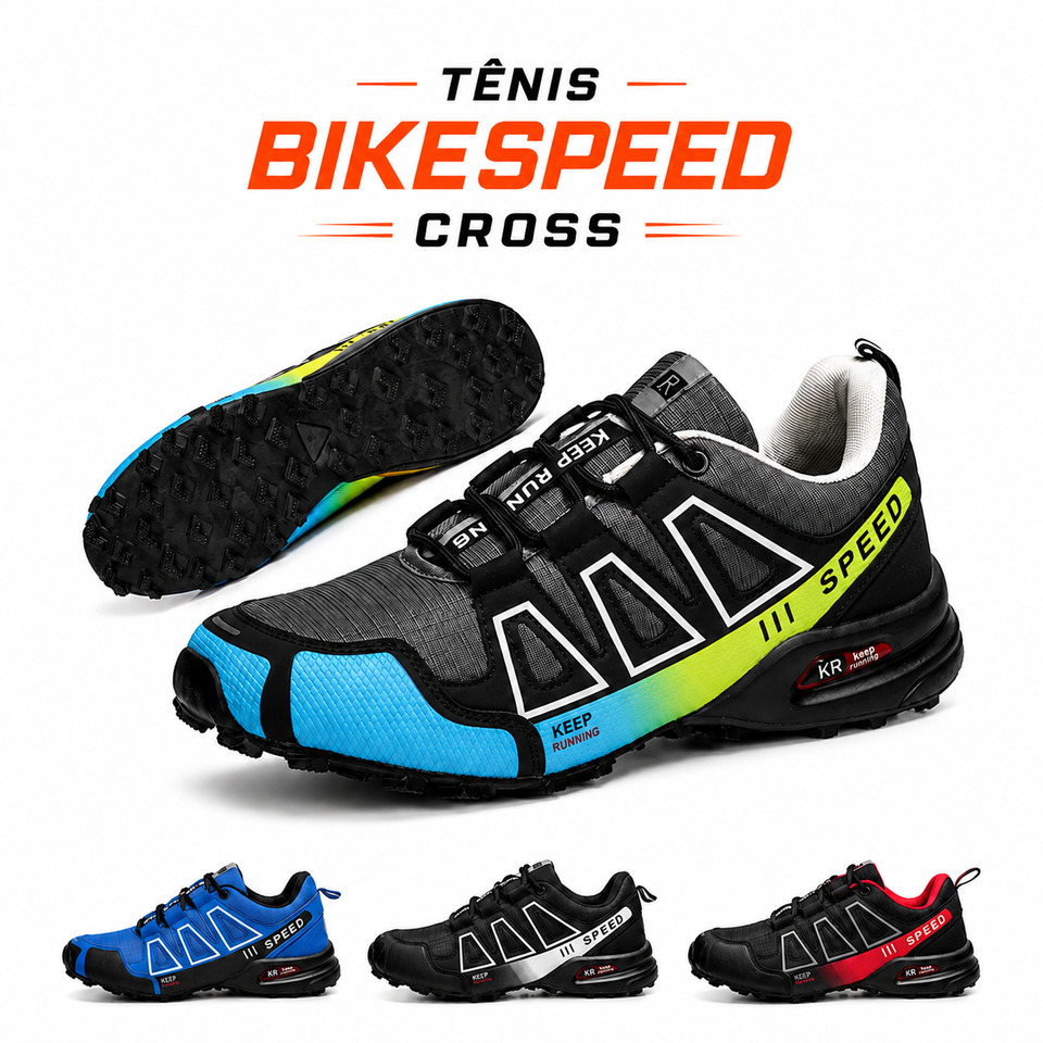 Tênis BikeSpeed Cross com sola tratorada 