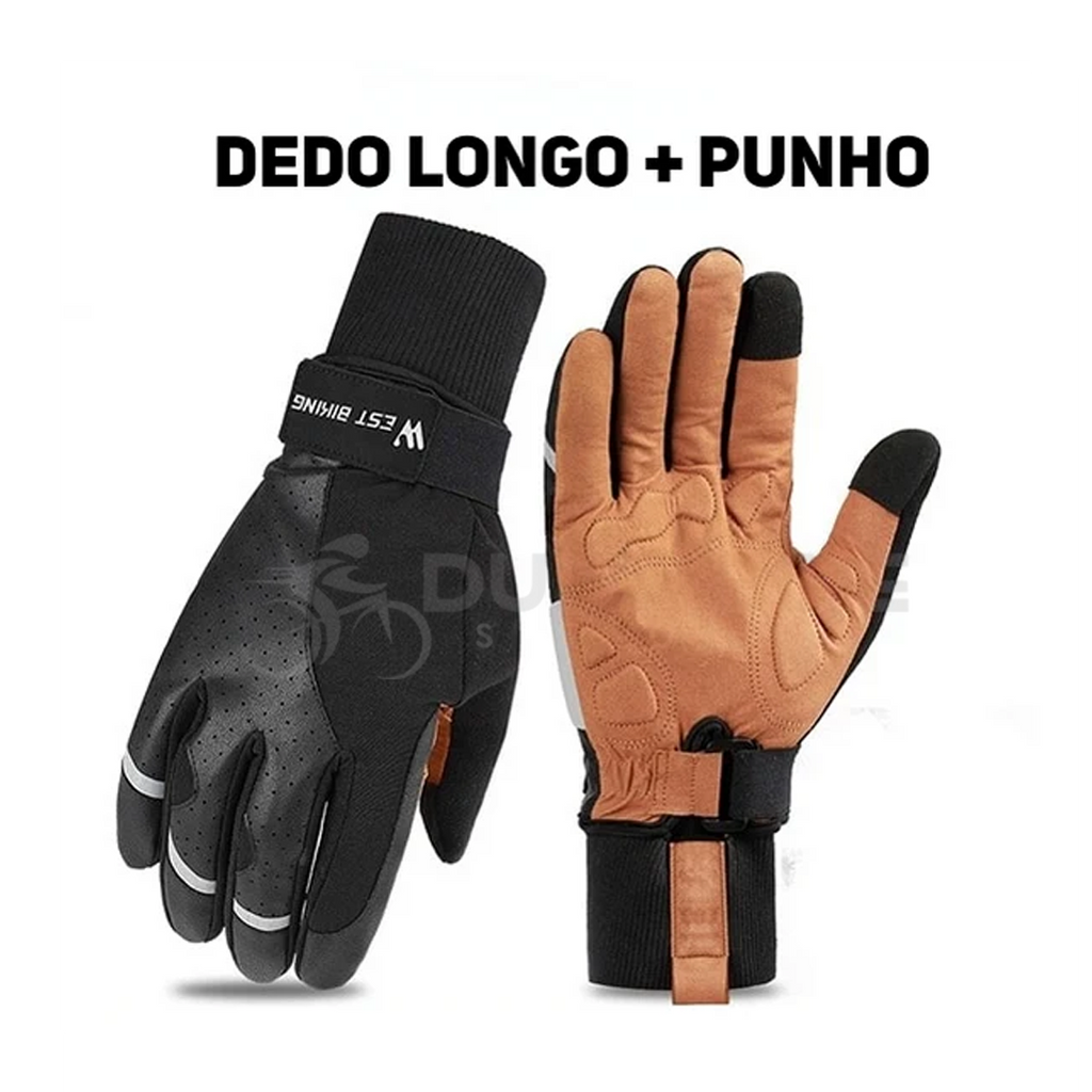 Luva Couro Ecológico West Biking | + BRINDE EXCLUSIVO