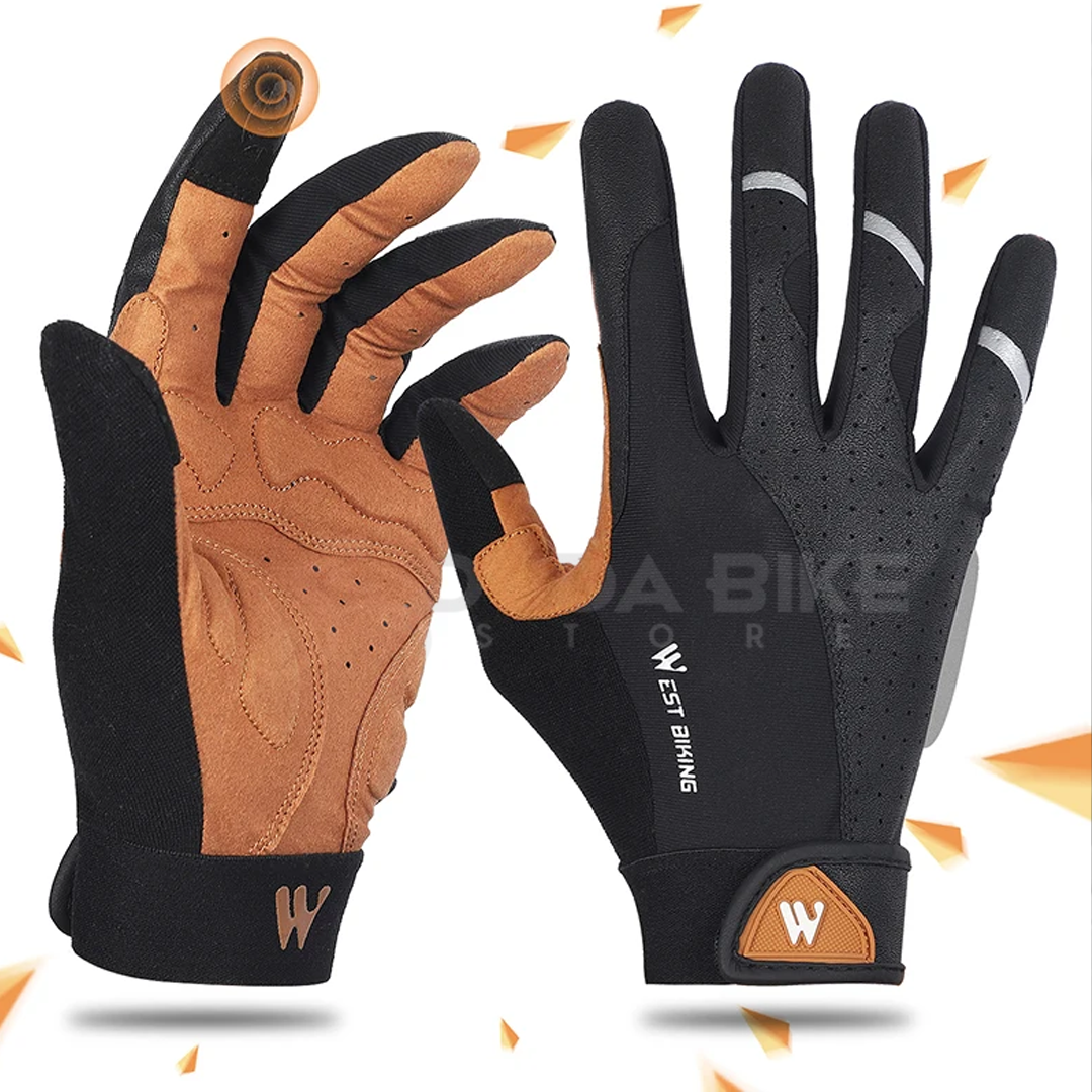 Luva Couro Ecológico West Biking | + BRINDE EXCLUSIVO