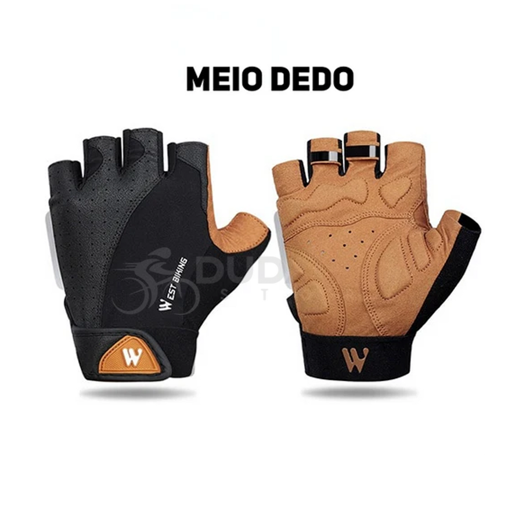 Luva Couro Ecológico West Biking | + BRINDE EXCLUSIVO