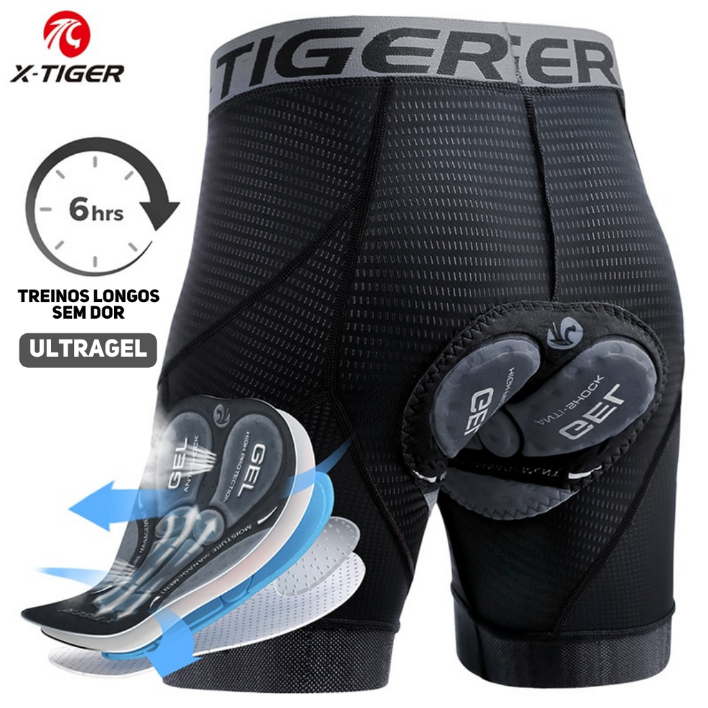 Short Ultragel X-Tiger + Bandana Respirável + Manguito UV
