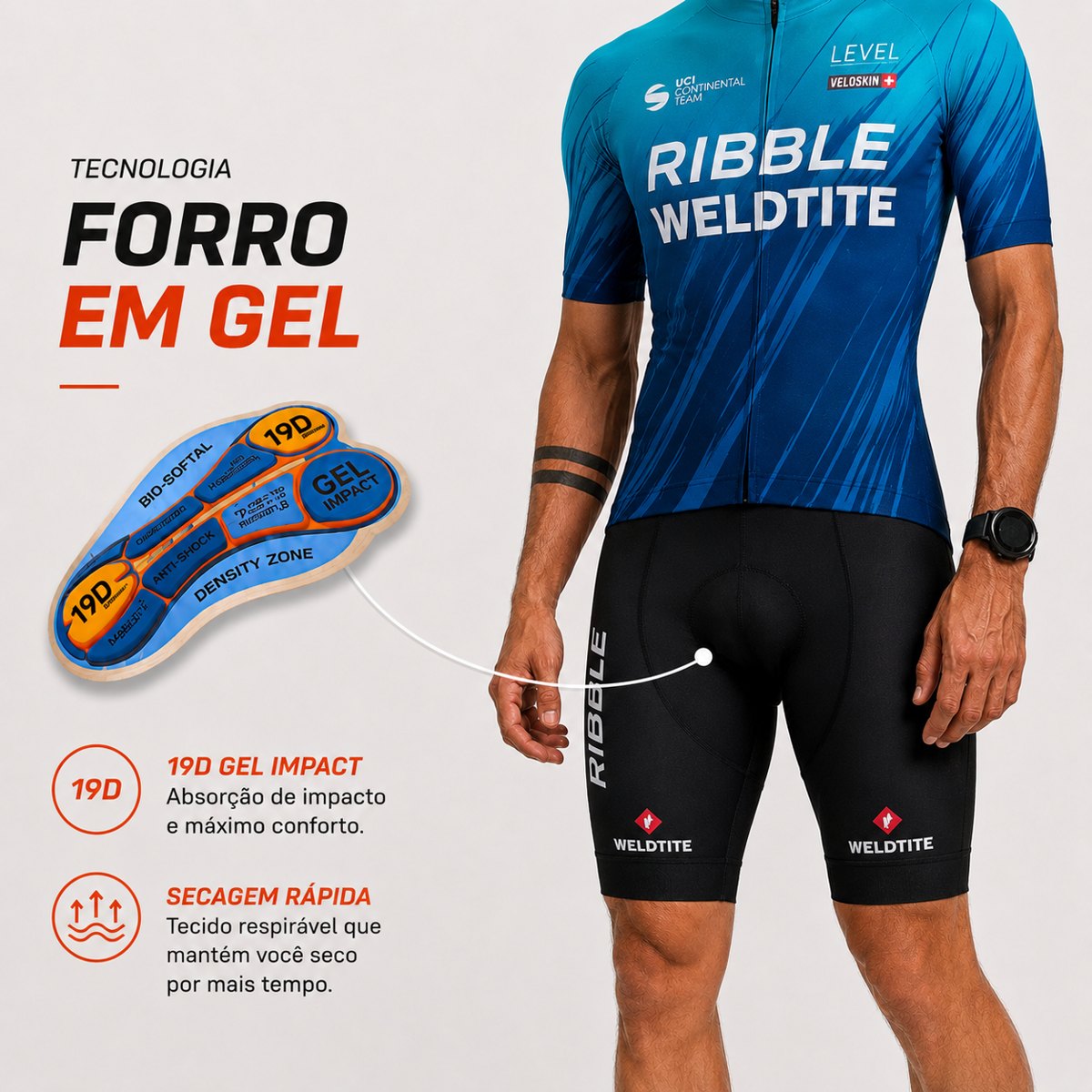 Embaixo: forro 19D UltraGel™