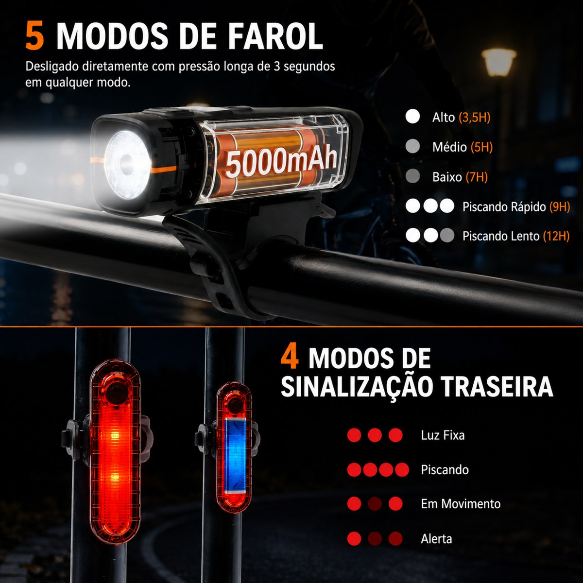 5000mAh e cinco modos